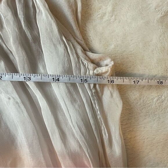 Boho Tie-Dye Maxi Dress MED – Crochet Yoke Sleeveless Flowy Festival Dress Silk - Picture 6 of 9